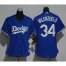 Los Angeles Dodgers #34 Fernando Valenzuela Blue Womens Fashion Stitched MLB Jersey