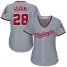 Washington Nationals #28 Kurt Suzuki Grey Road Womens Stitched MLB Jersey