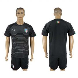 Italy Blank Black Goalkeeper Soccer Country Jersey