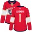 Adidas Florida Panthers #1 Roberto Luongo Red Home Authentic Womens Stitched NHL Jersey