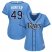 Tampa Bay Rays #49 Tommy Hunter Light Blue Alternate Womens Stitched MLB Jersey