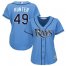Tampa Bay Rays #49 Tommy Hunter Light Blue Alternate Womens Stitched MLB Jersey