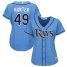 Tampa Bay Rays #49 Tommy Hunter Light Blue Alternate Womens Stitched MLB Jersey