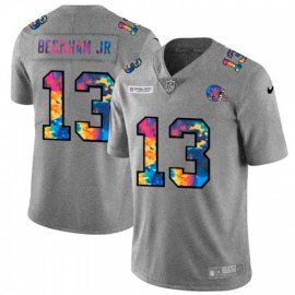Cleveland Browns #13 Odell Beckham Jr. Mens Nike Multi-Color 2020 NFL Crucial Catch NFL Jersey Greyheather