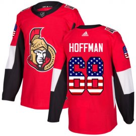 Adidas Ottawa Senators #68 Mike Hoffman Red Home Authentic USA Flag Stitched Youth NHL Jersey