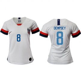 Womens USA #8 Dempsey Home Soccer Country Jersey