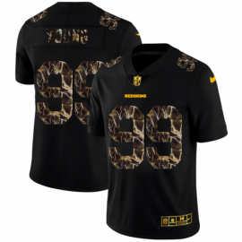 Washington Football Team #99 Chase Young Mens Black Nike Flocked Lightning Vapor Limited NFL Jersey