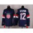 2014 Olympic Team USA #12 Derek Stepan Navy Blue Stitched NHL Jersey