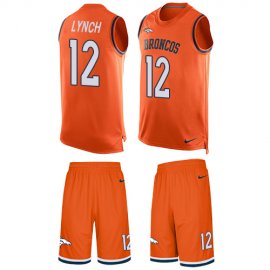 Nike Denver Broncos #12 Paxton Lynch Orange Team Color Mens Stitched NFL Limited Tank Top Suit Jersey