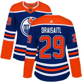 Adidas Edmonton Oilers #29 Leon Draisaitl Royal Alternate Authentic Womens Stitched NHL Jersey