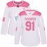 Adidas Toronto Maple Leafs #91 John Tavares White/Pink Authentic Fashion Womens Stitched NHL Jersey