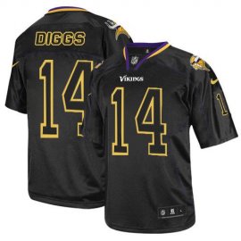 Nike Minnesota Vikings #14 Stefon Diggs Lights Out Black Mens Stitched NFL Elite Jersey