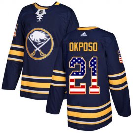 Adidas Buffalo Sabres #21 Kyle Okposo Navy Blue Home Authentic USA Flag Stitched NHL Jersey