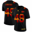 Kansas City Chiefs #49 Daniel Sorensen Mens Black Nike Red Orange Stripe Vapor Limited NFL Jersey