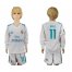 Real Madrid #11 Bale Home Long Sleeves Kid Soccer Club Jersey