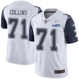 Nike Dallas Cowboys #71 Lael Collins White Mens Stitched With Established In 1960 Patch NFL Limited Rush Jersey