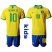 Brazil #10 Neymar Jr Home Kid Soccer Country Jersey