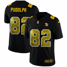 Minnesota Minnesota Vikings #82 Kyle Rudolph Mens Black Nike Golden Sequin Vapor Limited NFL Jersey