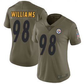 Nike Pittsburgh Steelers #98 Vince Williams Olive Womens Stitched NFL Limited 2017 Salute to Service Jersey