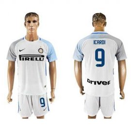 Inter Milan #9 Icardi White Away Soccer Club Jersey