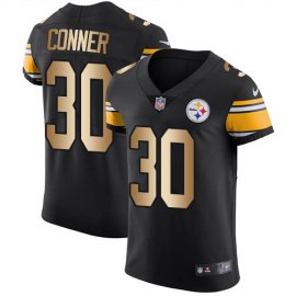 Nike Pittsburgh Steelers #30 James Conner Black Team Color Mens Stitched NFL Elite Gold Jersey