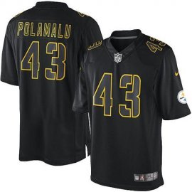 Nike Pittsburgh Steelers #43 Troy Polamalu Black Mens Stitched NFL Impact Limited Jersey
