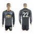 Manchester United #22 Mkhitaryan Black Long Sleeves Soccer Club Jersey
