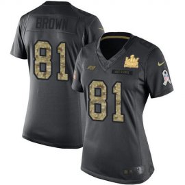 Nike Tampa Bay Buccaneers #81 Antonio Brown Black Womens Super Bowl LV Champions Patch Stitched NFL Limited 2016 Salute to Service Jersey