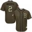 Boston Red Sox #2 Xander Bogaerts Green Salute to Service Stitched Youth MLB Jersey