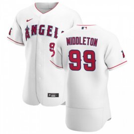 Los Angeles Angels #99 Keynan Middleton Mens Nike White Home 2020 Authentic Player MLB Jersey