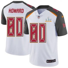 Nike Tampa Bay Buccaneers #80 O. J. Howard White Mens Super Bowl LV Bound Stitched NFL Vapor Untouchable Limited Jersey