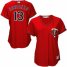 Minnesota Twins #13 Ehire Adrianza Red Alternate Womens Stitched MLB Jersey
