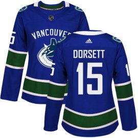 Adidas Vancouver Canucks #15 Derek Dorsett Blue Home Authentic Womens Stitched NHL Jersey