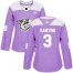 Adidas Nashville Predators #3 Steven Santini Purple Authentic Fights Cancer Womens Stitched NHL Jersey