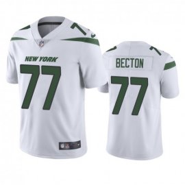 New York New York Jets #77 Mekhi Becton Mens Nike White 2020 NFL Draft Vapor Limited Jersey