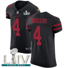Nike San Francisco 49ers #4 Nick Mullens Black Super Bowl LIV 2020 Alternate Mens Stitched NFL Vapor Untouchable Elite Jersey