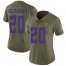 Nike Minnesota Vikings #20 Jeff Gladney Olive Womens Stitched NFL Limited 2017 Salute To Service Jersey