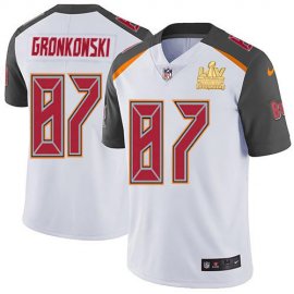 Nike Tampa Bay Buccaneers #87 Rob Gronkowski White Youth Super Bowl LV Champions Patch Stitched NFL Vapor Untouchable Limited Jersey