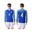 Brazil #4 David Luiz Away Long Sleeves Soccer Country Jersey