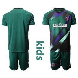 Atletico Madrid Blank Green Goalkeeper Kid Soccer Club Jersey