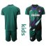 Atletico Madrid Blank Green Goalkeeper Kid Soccer Club Jersey