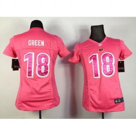 Nike Cincinnati Bengals #18 A.J. Green Pink Sweetheart Womens Stitched NFL Elite Jersey