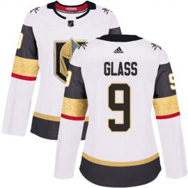 Adidas Vegas Golden Knights #9 Cody Glass White Road Authentic Womens Stitched NHL Jersey