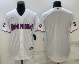 Mens Dominican Republic Baseball 2023 White World Baseball With Patch Classic Stitched Jersey