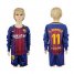 Barcelona #11 O.Dembele Home Long Sleeves Kid Soccer Club Jersey