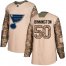 Adidas St. Louis Blues #50 Jordan Binnington Camo Authentic 2017 Veterans Day Stitched Youth NHL Jersey