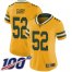 Nike Green Bay Packers #52 Rashan Gary Yellow Womens Stitched NFL Limited Rush 100th Season Jersey