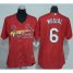 St.Louis Cardinals #6 Stan Musial Red Womens Alternate Stitched MLB Jersey