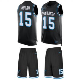 Nike Carolina Panthers #15 Chris Hogan Black Team Color Mens Stitched NFL Limited Tank Top Suit Jersey