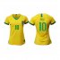 Womens Brazil #10 Pele Home Soccer Country Jersey